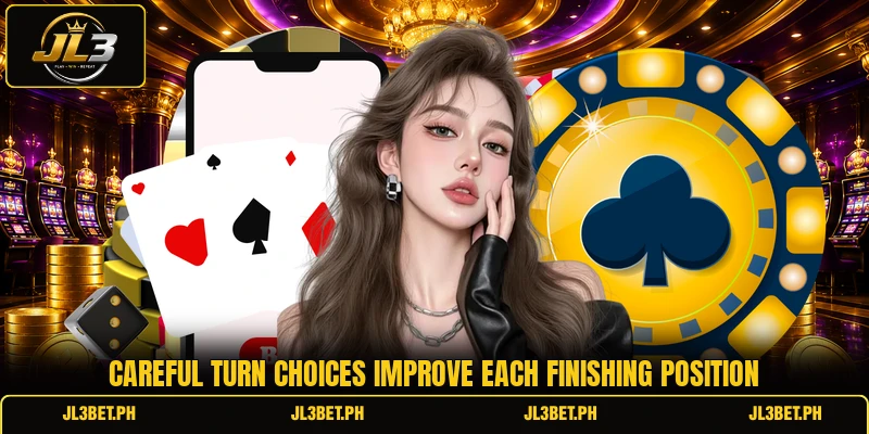 Careful turn choices improve each finishing position