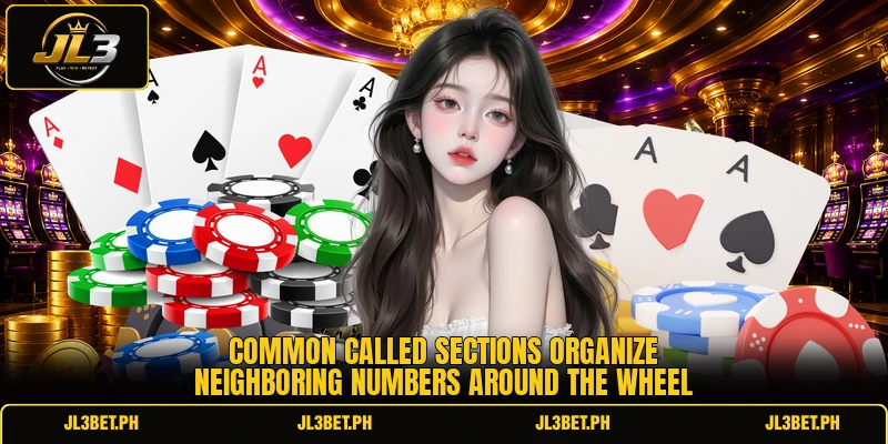 Common called sections organize neighboring numbers around the wheel Common called sections organize neighboring numbers around the wheel