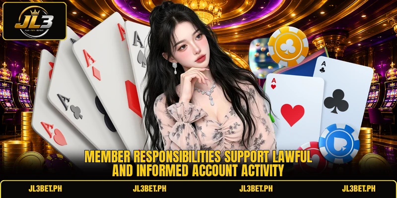 Member responsibilities support lawful and informed account activity