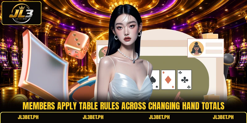 Members apply table rules across changing hand totals Members apply table rules across changing hand totals