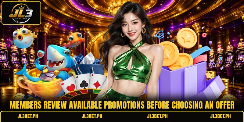 Members review available promotions before choosing an offer