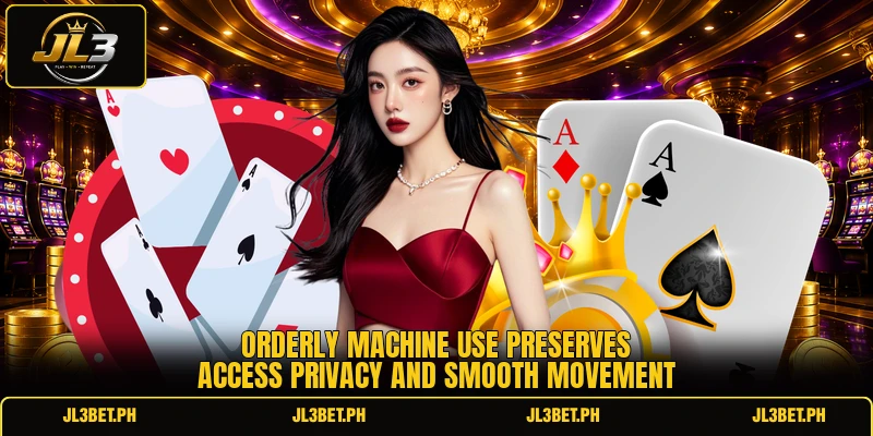 Orderly machine use preserves access privacy and smooth movement Orderly machine use preserves access privacy and smooth movement